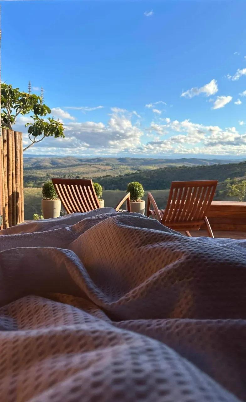 Vista do cerrado a partir da cabana Santo Cipó